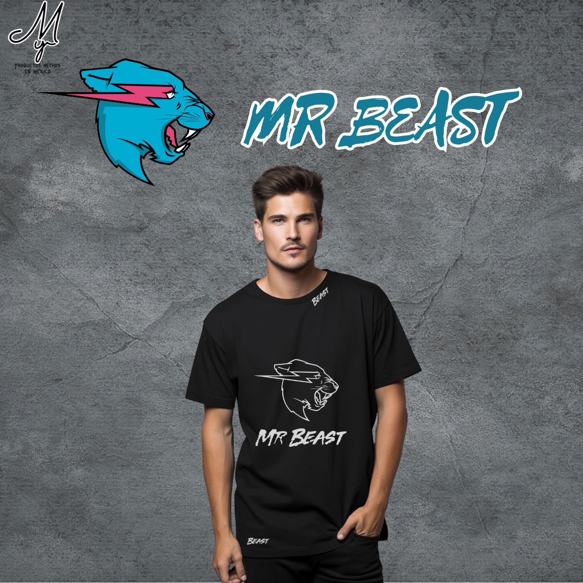 "Playera negra Mr Beast" 🔥 Diseño MR Beast